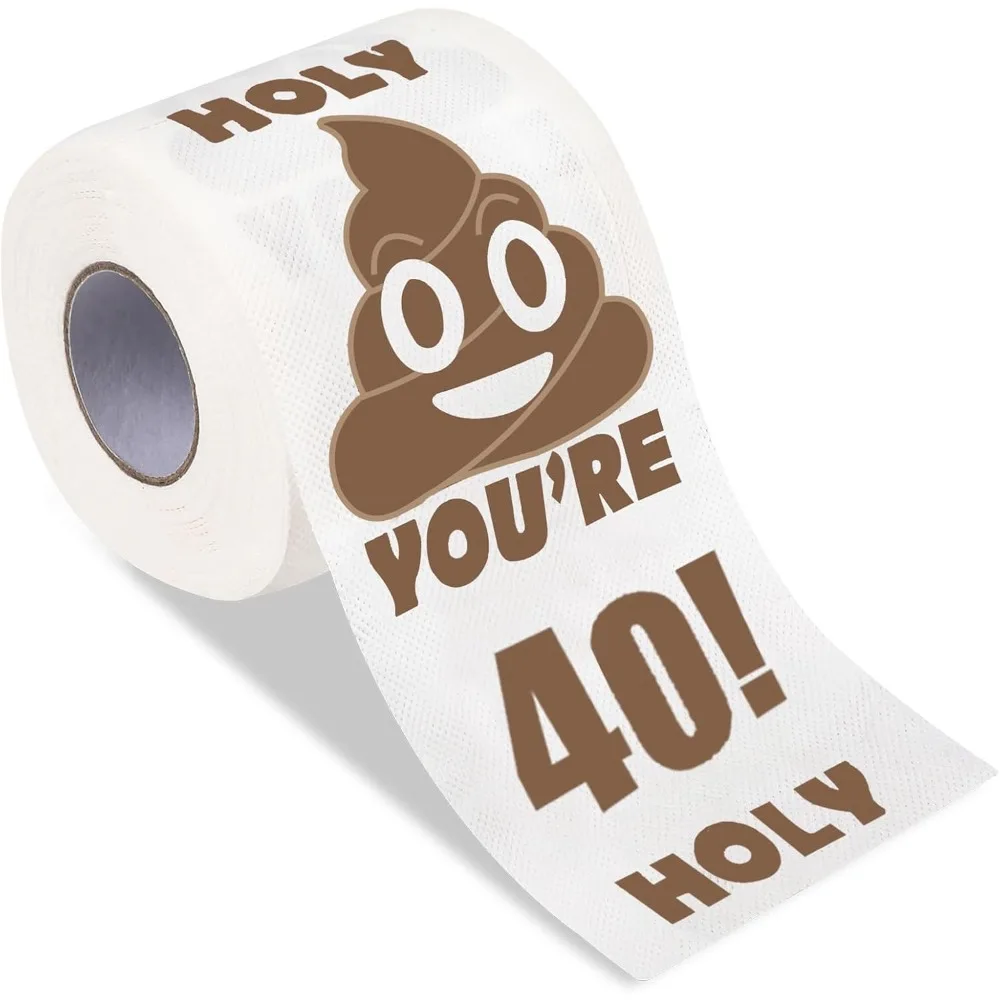 40th Birthday Printed Toilet Paper Gag Gift,Funny Novelty Toilet Paper Roll for Best Friends, Perfect Prank Gift