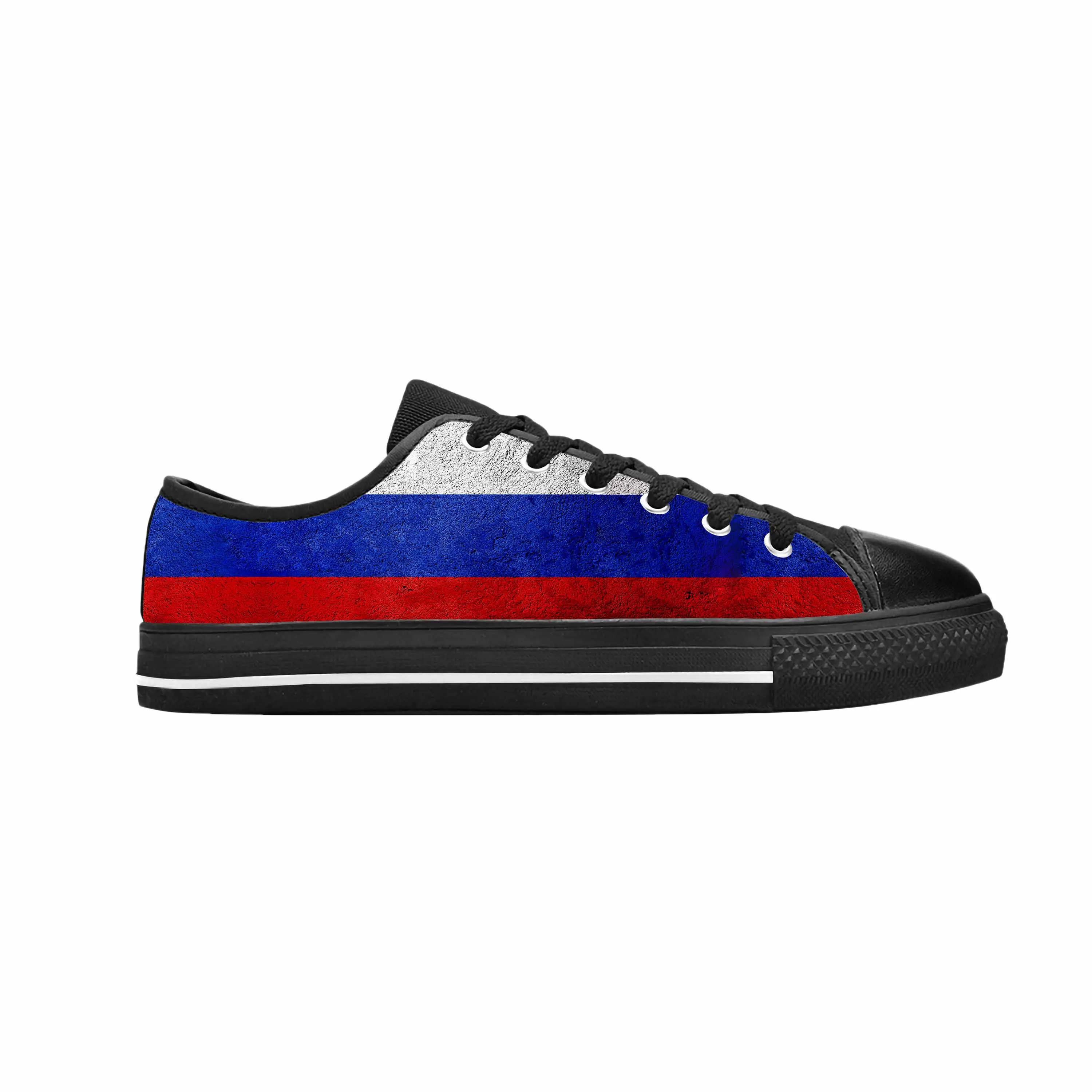 Russische Vlag Patriottische Trots Grappige Mode Casual Doek Schoenen Lage Top Comfortabele Ademende 3d Print Heren Dames Sneakers