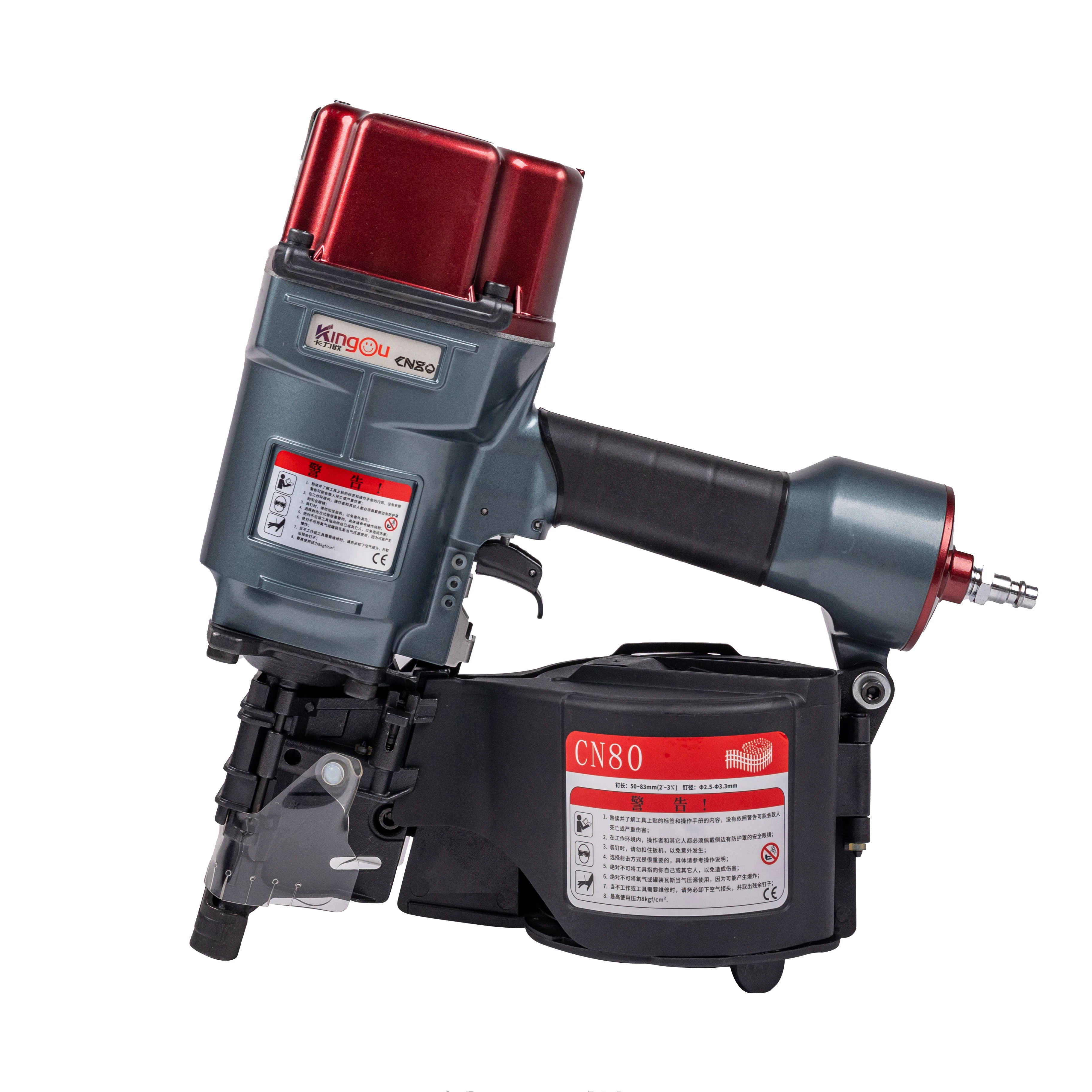 

CN80 Coil Nailer Air Powered Pneumatic Nail Gun for Pallets, Crate, Fence