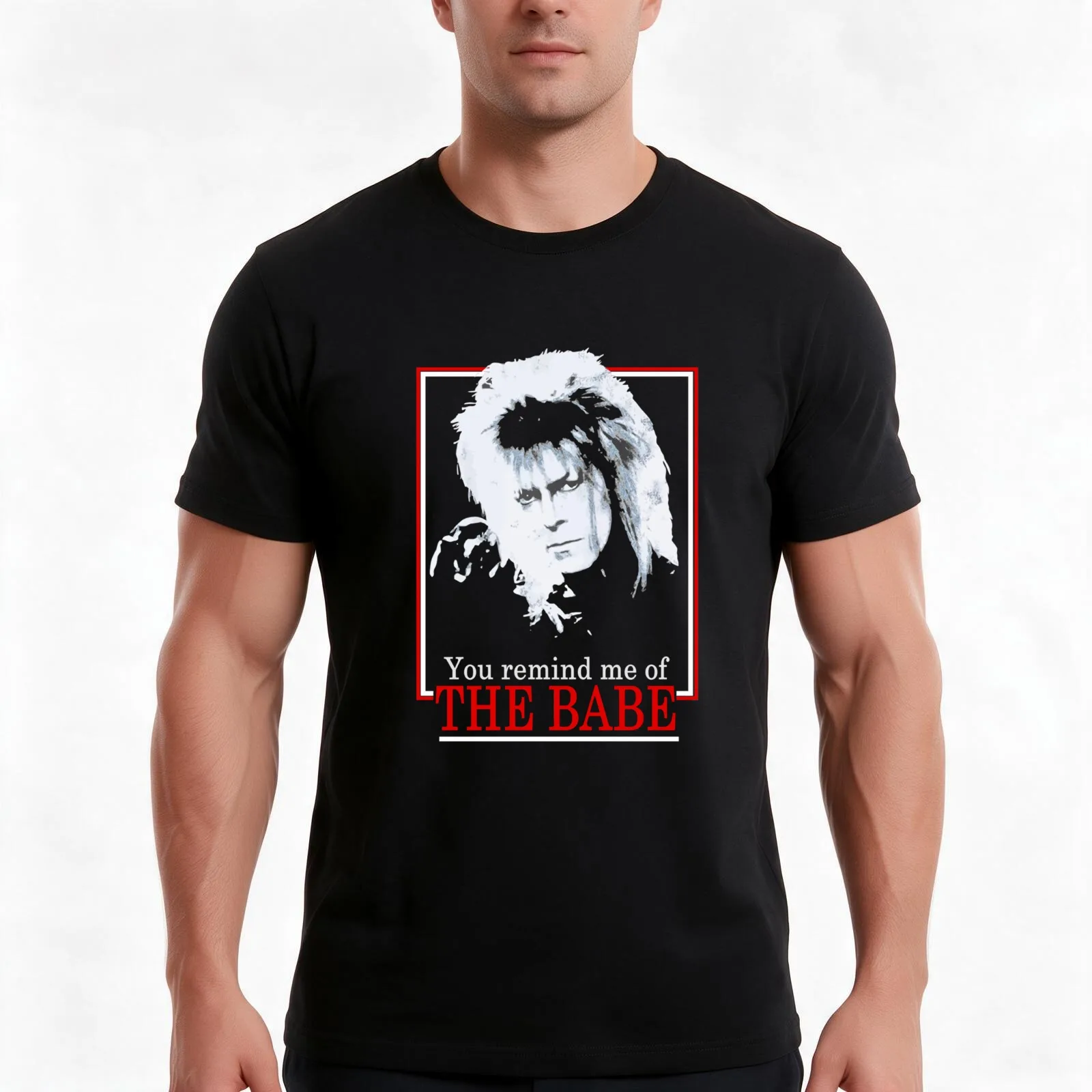 Labyrinth Retro You Remind Me of The Babe T-Shirt, Summer Casual Cotton Tee, Oversized Streetwear Tops, Vintage Graphic Print