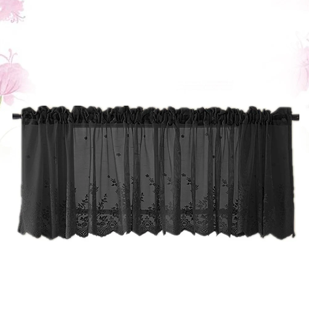 

130X41Cm Short Lace Curtain Curtain Light Filtering Ventilated Sun Proof For Kitchen Balcony Toilet Bedroom