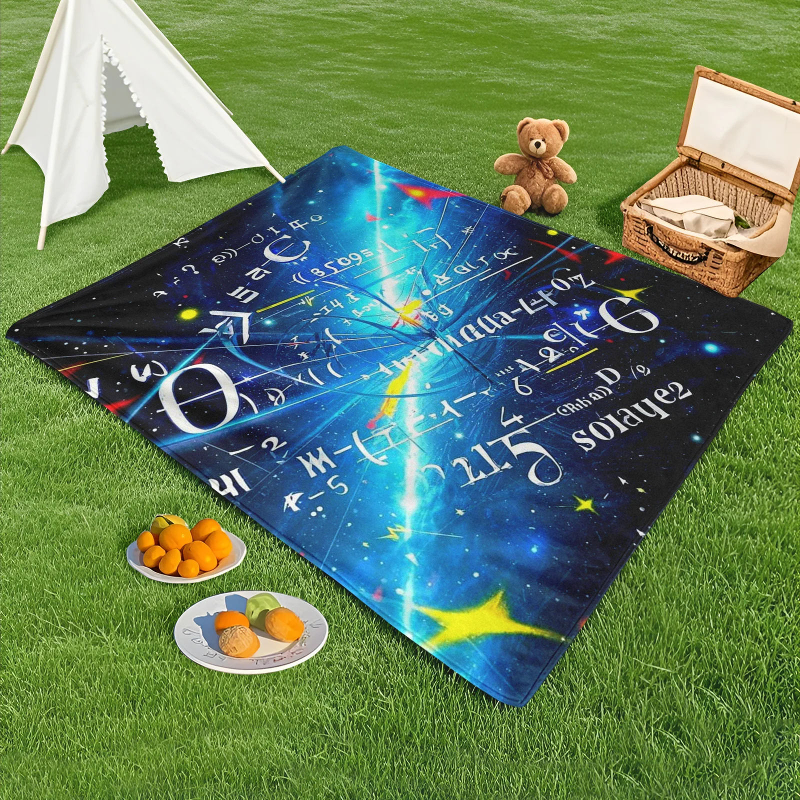 Blue And White Starry Sky Formula Outdoor Blanket For Camping Stargazing And Outdoor Adventures