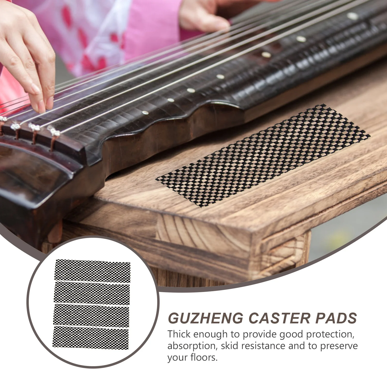 4 قطعة منصات Guzheng المضادة للانزلاق الحصير عدم الانزلاق حماية الأرضية السميكة ل تستقيم Guqin دائم مقاومة للحرارة زلق واقية الملحقات #5