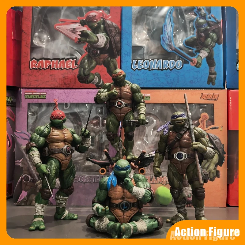 in stock 1/12 Spirit Machine Soul Teenage Mutant Ninja Turtles Michelangelo Donatello TMNT Action Figures Collect Ornament Gifts