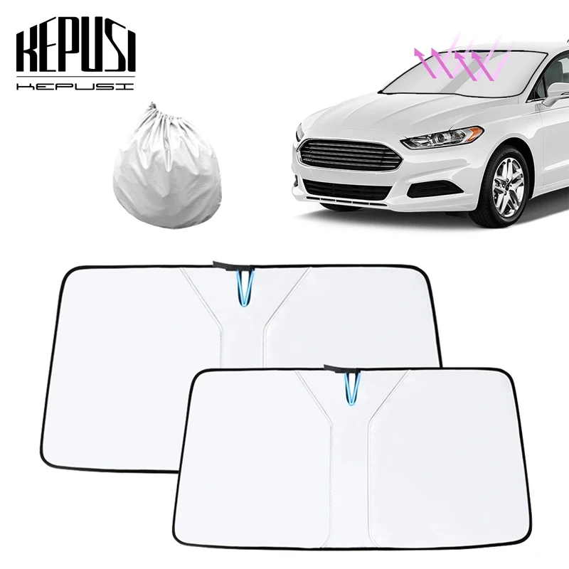 Car Windshield Sunshade Front Window Sun Visor Protection Foldable Car Curtains for Summer Cooling UV Refletive