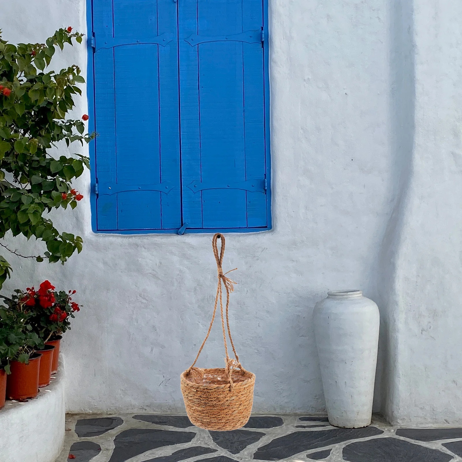 

Creative Hanging Basket 20Cm Woven Flower Pot Outdoor Indoor Wall Mountable Small Plants Holder Garden Decor Balcony Flower