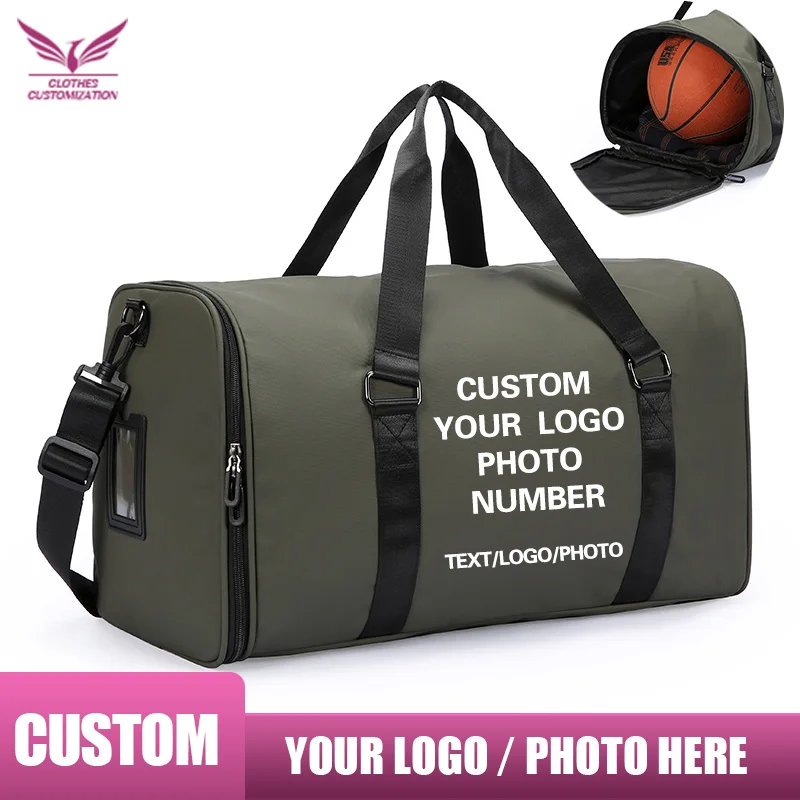 

Мужская спортивная сумка с индивидуальным логотипом, персонализированная сумка для фитнеса, спортивная сумка с возможностью печати фото и текста, дорожная сумка, деловая сумка