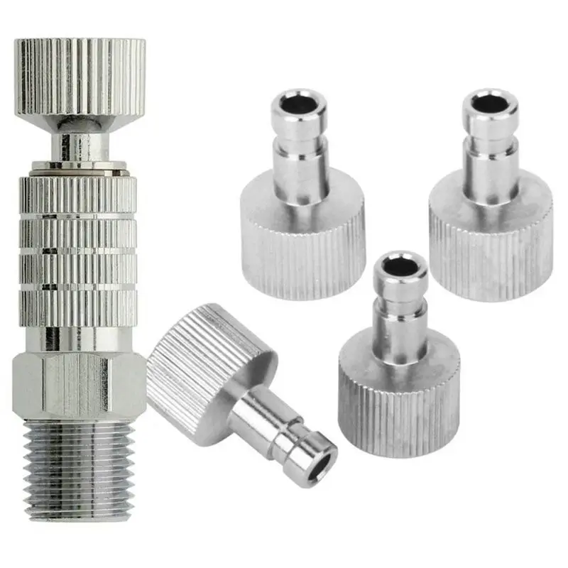 2Set Airbrush Quick Disconnect Coupler Fitting Adapter With 4 Fittings 1/8Inch Part Air Horse Airbrush Quick Connector-B61B
