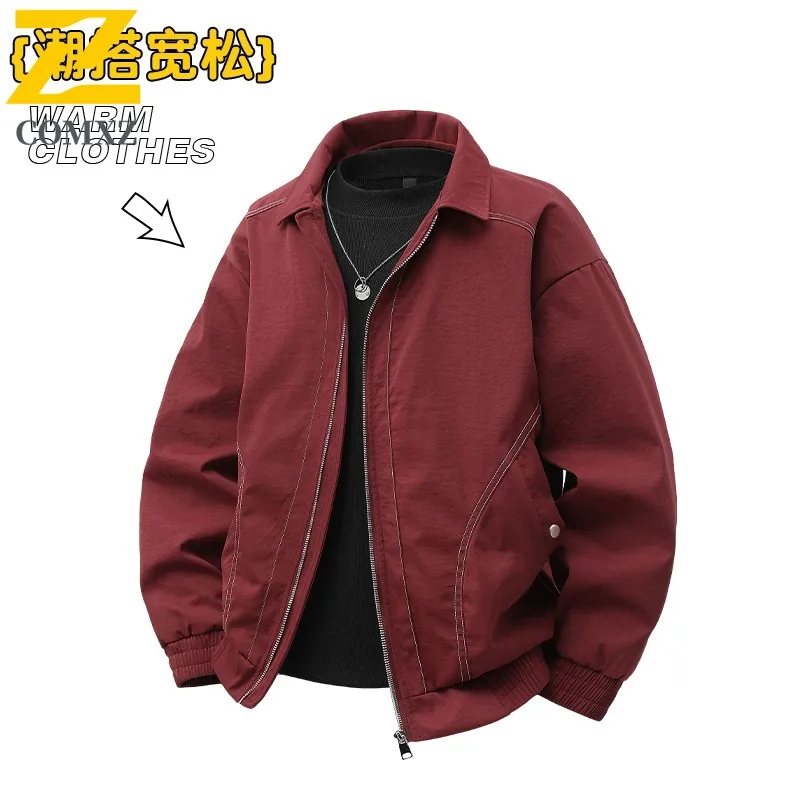 

COMXZ Men Jacket Casual Turndown Collar Outdoor Adventure Lightweight Coat Leisure Daily Style Windproof Spring Autumn Garment