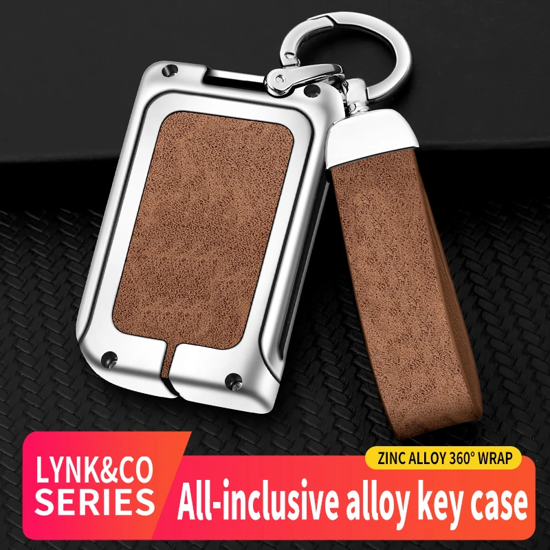 Zinc Alloy Car Key Case Cover for Lynk&co 01 03 05 06 New Energy 09 Metal Protector Shell Keychain Keyless Bag Accessories