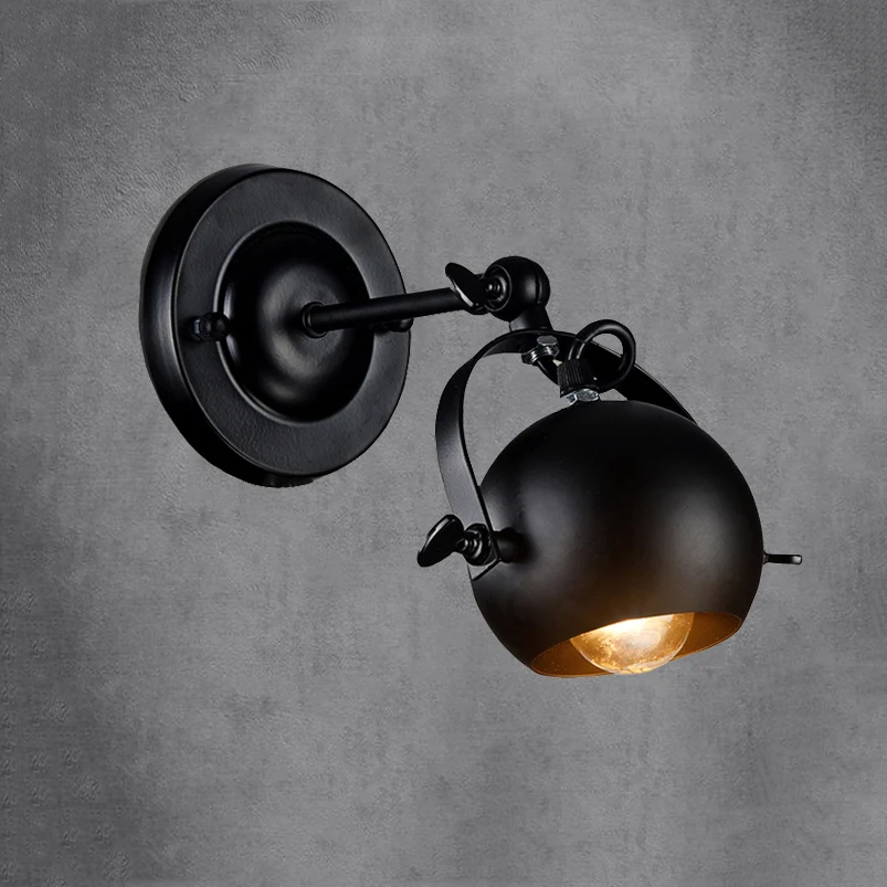 Adjustable Swing Arm Wall Sconce Black Metal Shade Wall Lamp Retro Industrial Wall Light Fixture for Bedroom Corridor Cafe Decor
