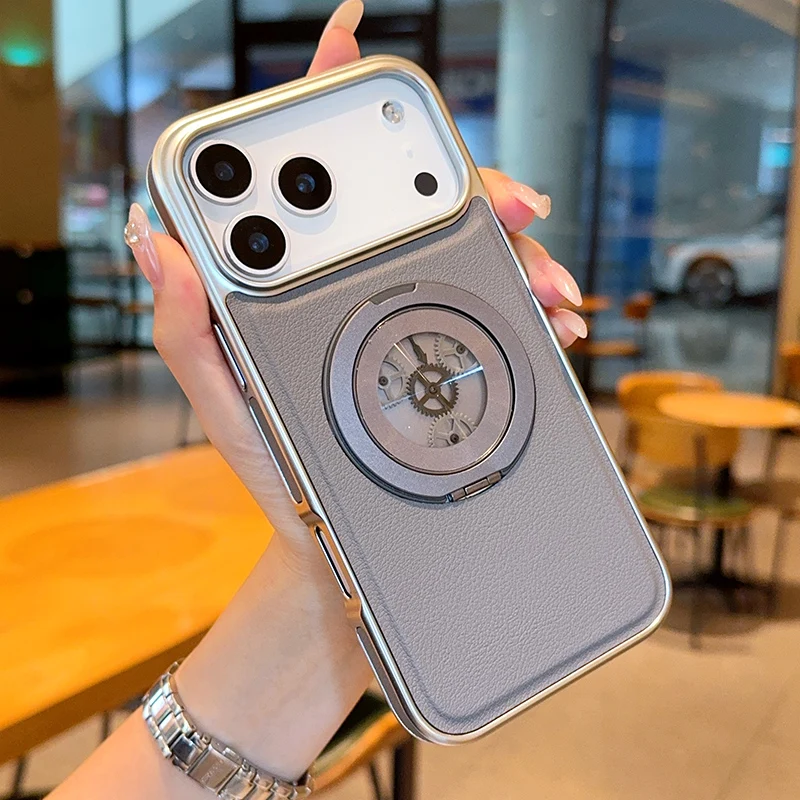 

Gear Relieve Stress 360 Rotatable Magnetic Case For iPhone 17 Air 16 15 Pro Max 14 Plus Stand Cover Finger Ring Premium Shell