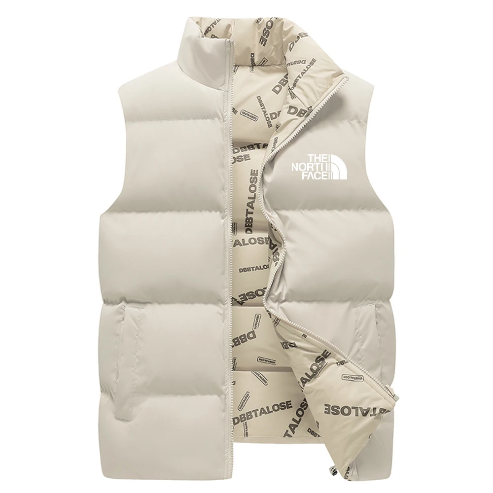 giacca invernale senza maniche con gilet double face da uomo, top sportivo caldo alla moda, giacca casual senza maniche da strada