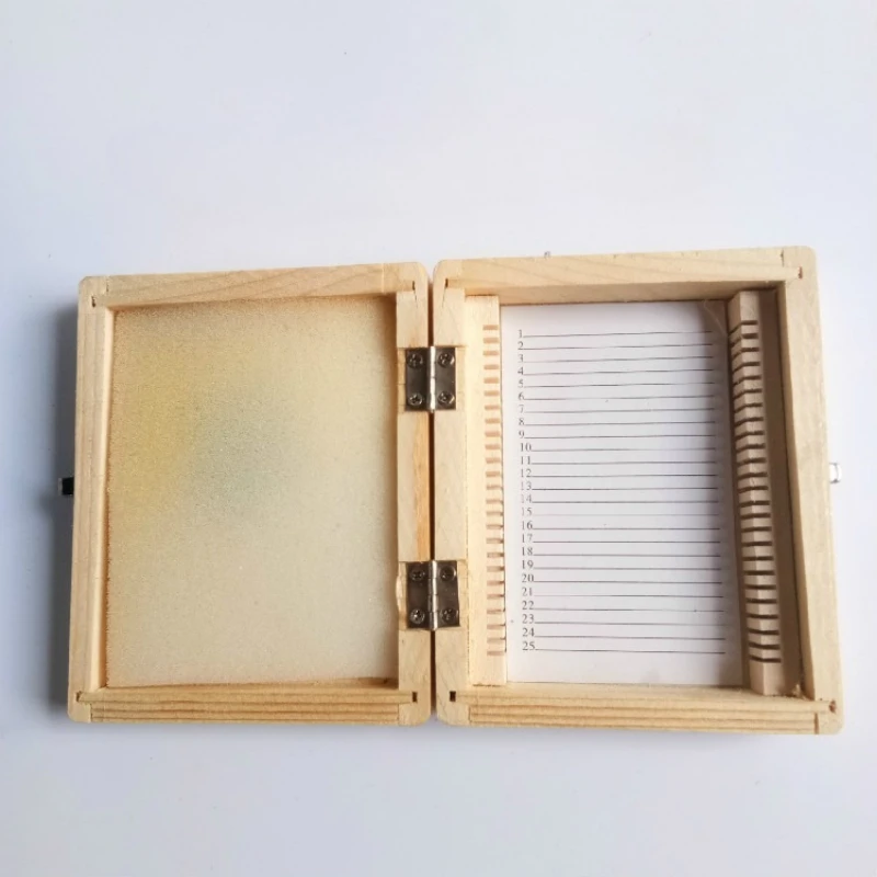 

Professional Microscope Wooden Slide Storage Box Holds 25 Slides Microscopio Slide Box Accesorio Telescopio