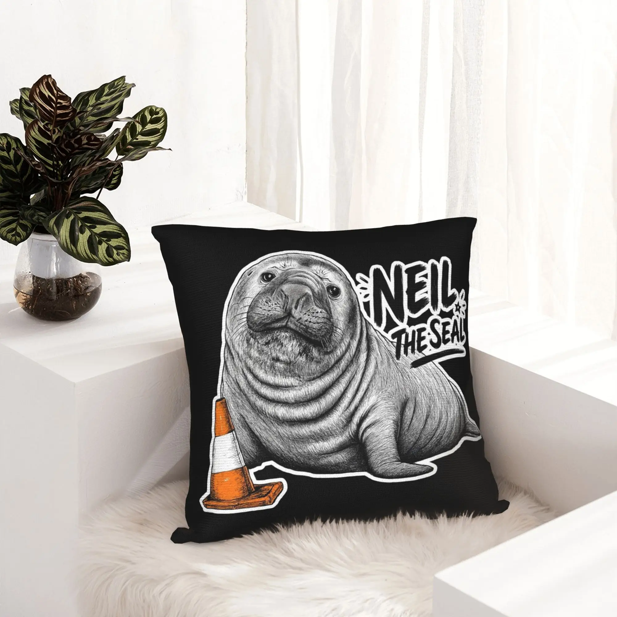 Neil the Seal Cute Australian Wildlife Meme Pillowcase Soft Polyester Cushion Cover Decorations  Pillow Case Cover