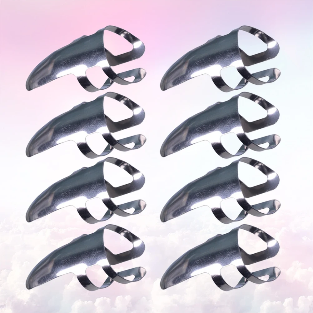

9pcs Stainless Steel Guitar Finger Picks Adjustable Ergonomic Design for Electric Bass Banjo Suitable for Beginners