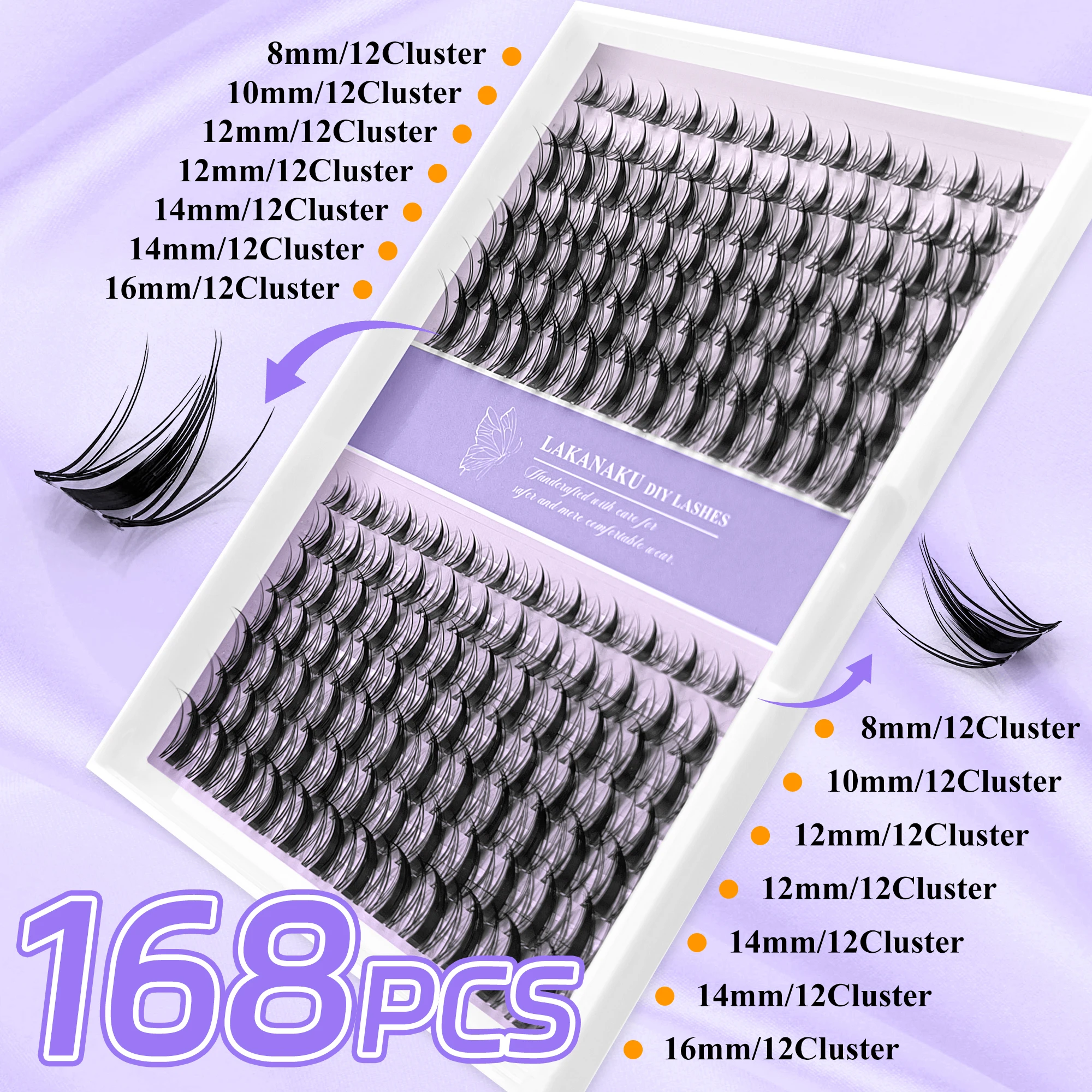 การ์ตูน Cluster Lashes ขนตาสัตว์ DIY Premade ขนตา
