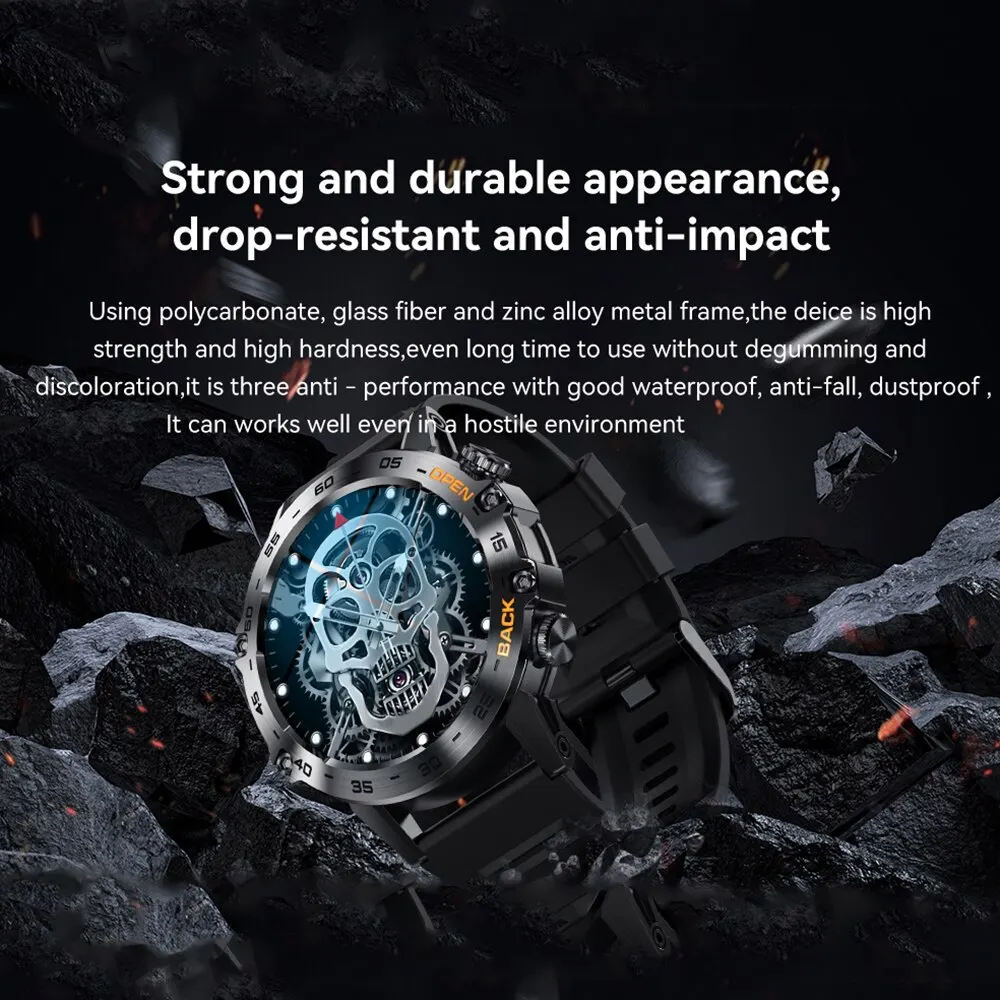 SENBONO K52 Rugged Smart Watch Mannen Bluetooth Call 24h Hartslag Horloges Sports Fitness Tracker Smartwatch voor Android IOS