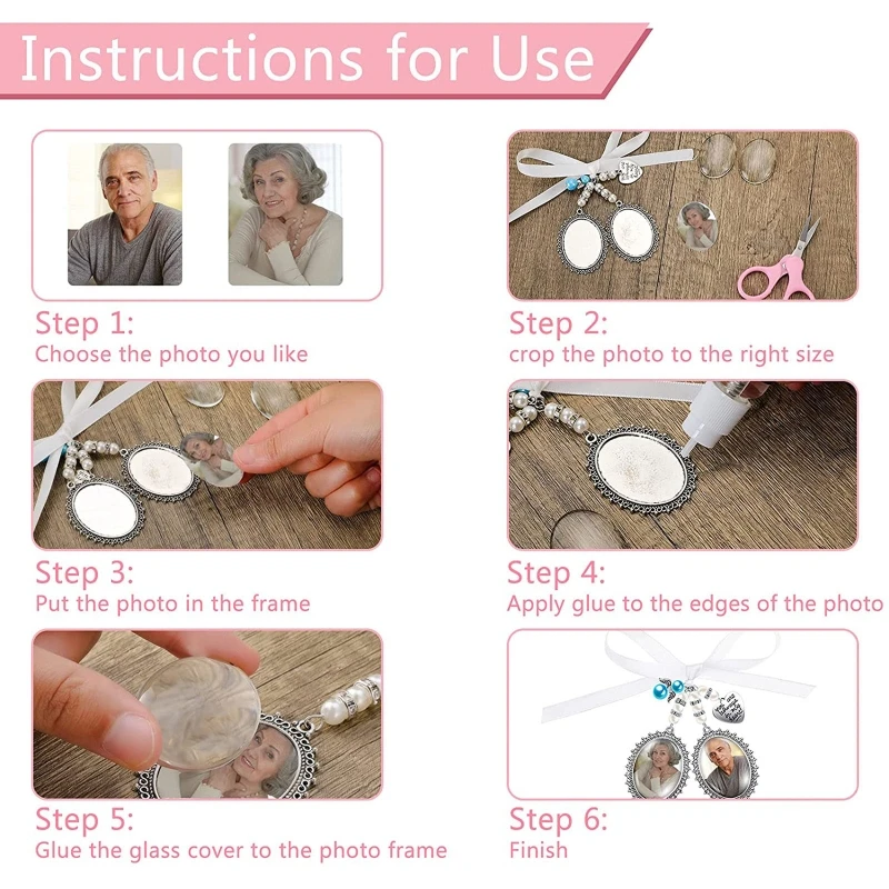 Diy Brooch Wedding Double Lace Frame Oval Glass Photo Frame