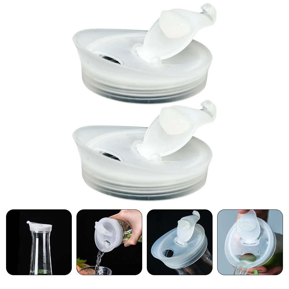 2 Pcs Cold Water Bottle Plastic Lid Teapot Sealed Jug Supplies For Pitcher Kettle Household