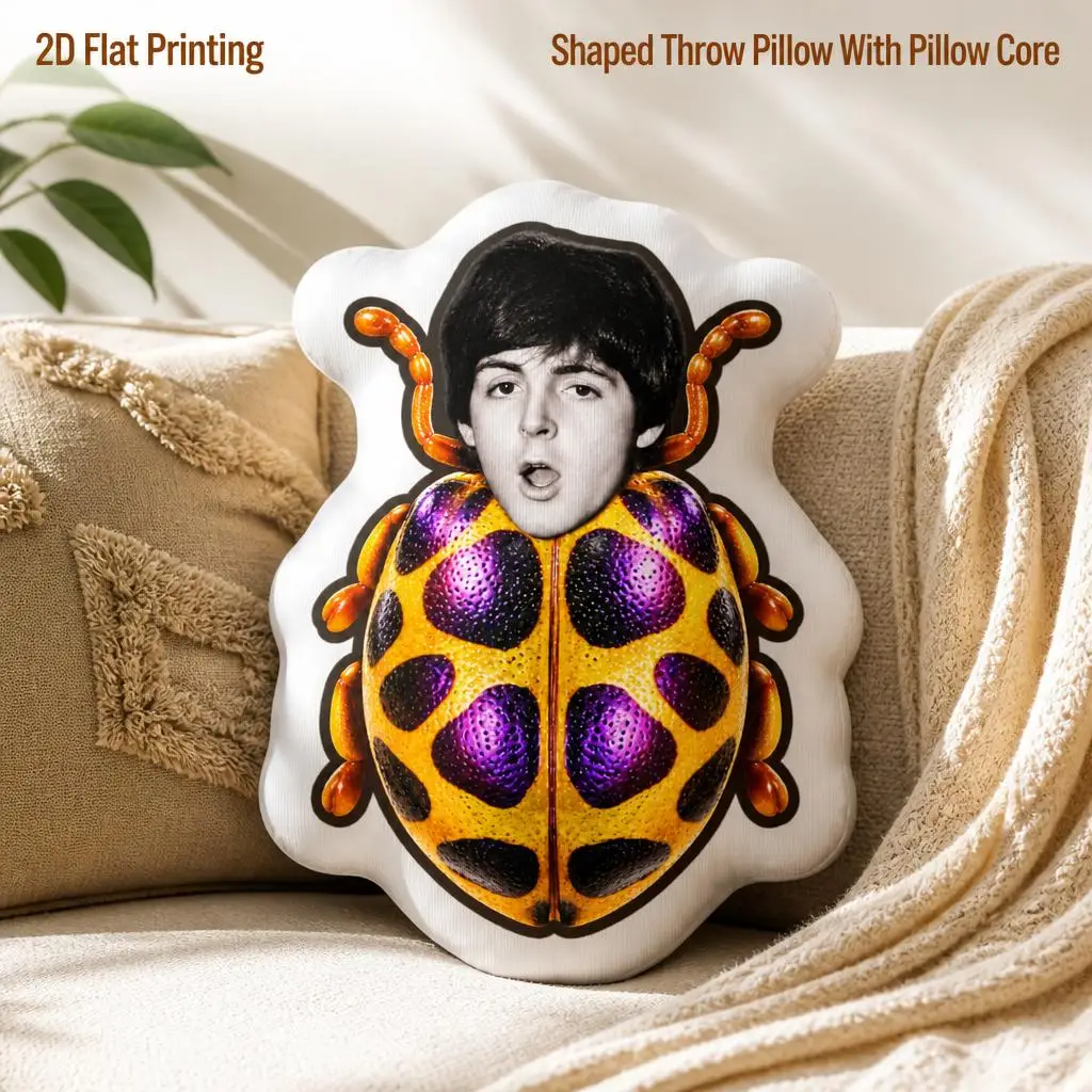 Beatled Music Paul McCartney Shaped Pillow Double-Sided Print Throw Pillows for Home Decor Gift Sofa Room Bed