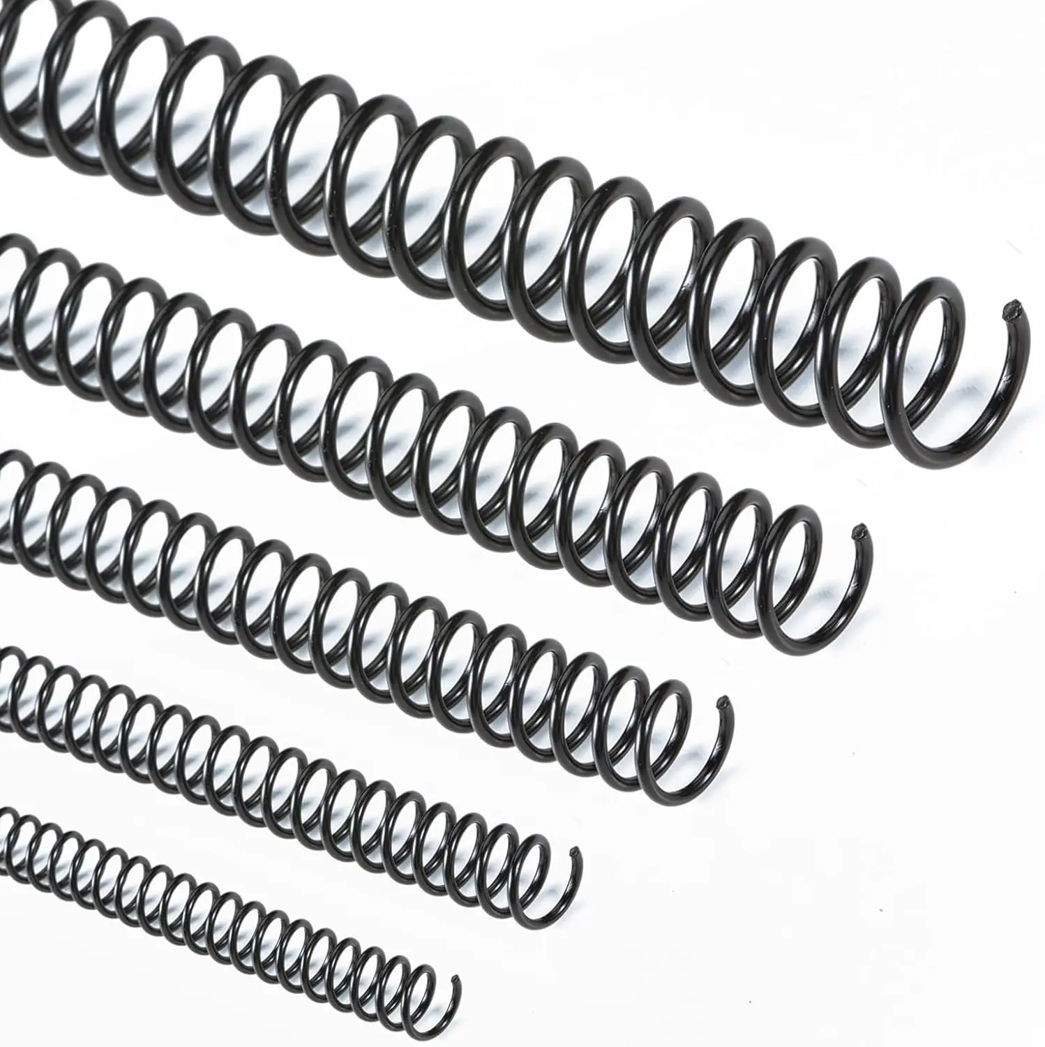 

50 Pack Spiral Binding Coils 4:1 Pitch, Black Plastic Binding Coils Kit – 5 Sizes (1/4, 5/16, 3/8, 1/2, 3/4 Inch) Mixed Set, Spiral Binder Coil for Letter Size Documents