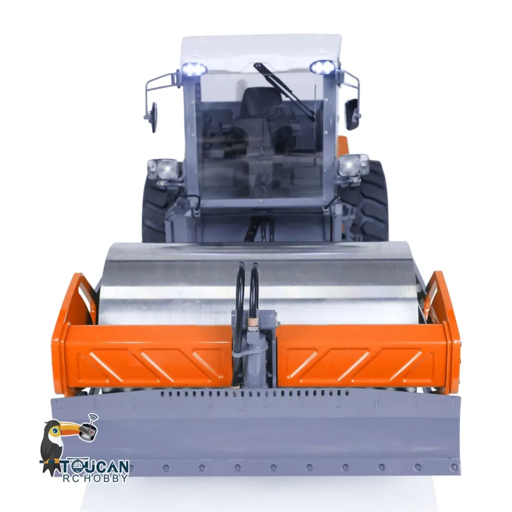 Metalowe ciężarówki LESU Aoue-H13i 1:14 RC Hydrauliczny walec drogowy RTR Sterowany radiowo, malowane, zmontowane modele samochodów, prezenty dla chłopców TH23510