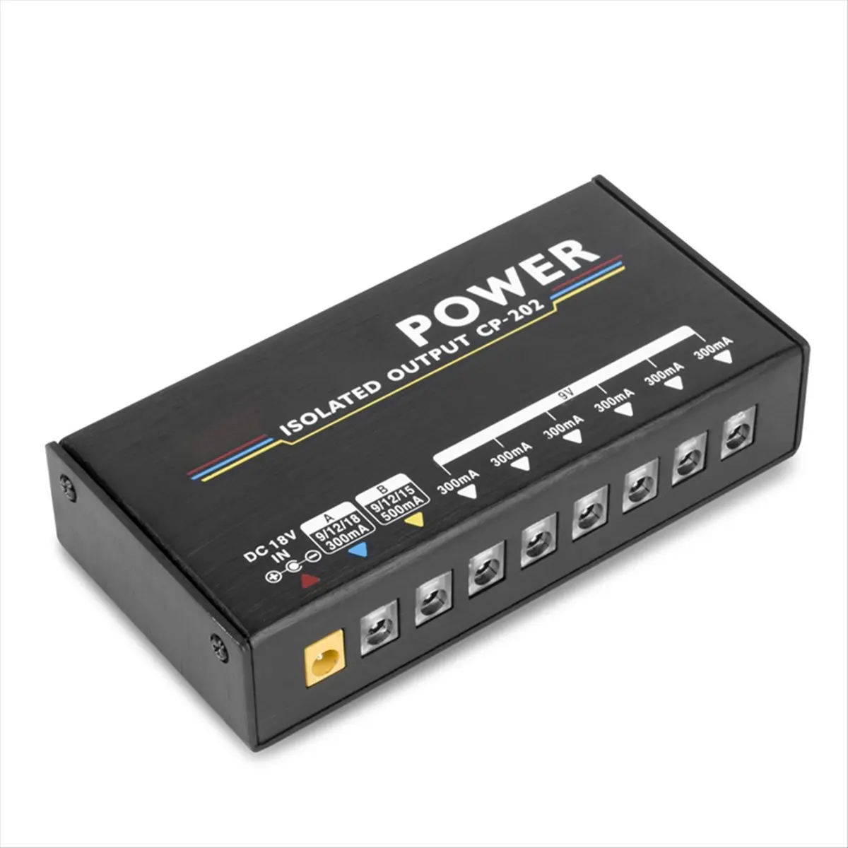 ABIU CP-202 Guitar Effect Pedal Power Supply Truly Isolated 18W 8 Outputs 9V/12V/15V/18V with Adapter and 10 Cables EU PLUG