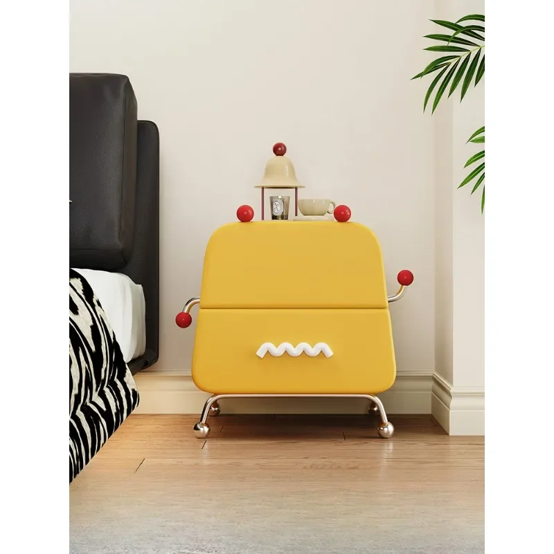 Children's color personality cute girl French light luxury solid wood storage sofa side several main bed side cabinet