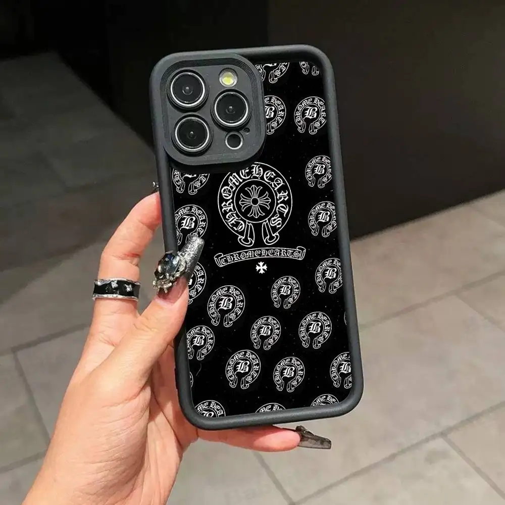 Luxury Brand C-Chrome H-Hearts For IPhone 17 Pro Max 13 16 15 11 12 14 Plus Shockproof Soft Phone Cover view 4