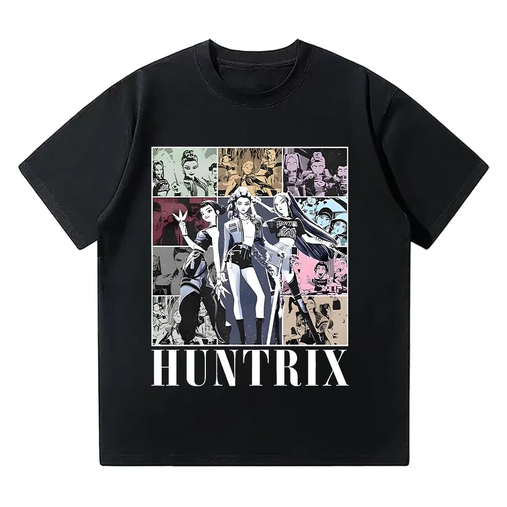 Huntrix Girl Kpop Demo película Vintage camiseta Kpop Demon Hunters Tee Jinu Manga ropa camisetas de alta calidad camisetas Unisex