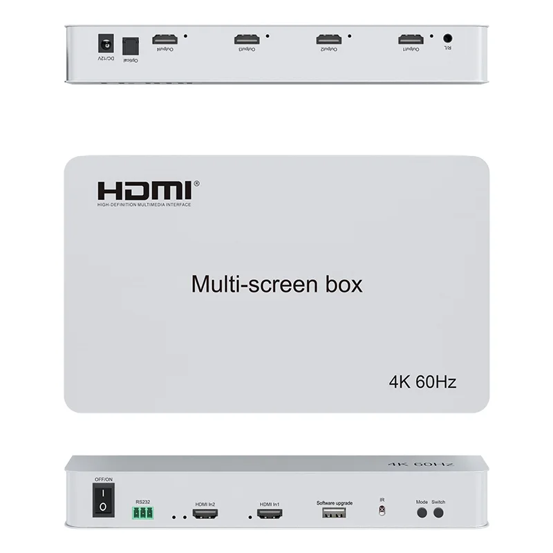4K 60Hz Multi Screen Box  2x2 2x1 3x1 4x1 1x2 1x3 1x4 TV Splicer Video Wall Controller 4 TV Splicing Processor Image Mirror PIP