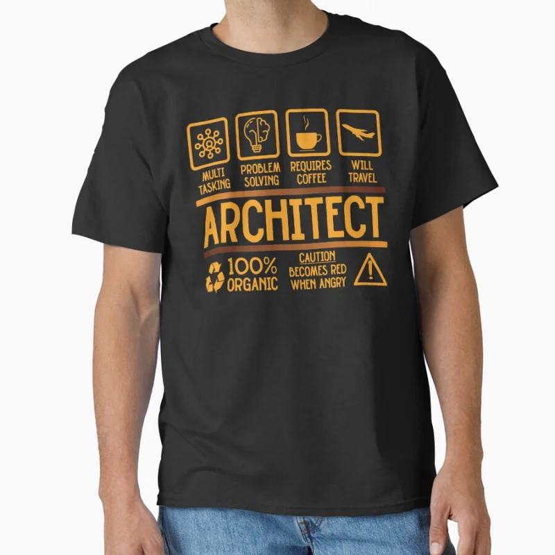 

Architect Funny Quality Label Architecture Gift Architectural Engineering Gift T shirt for man Large size Tops Graphic Clothes