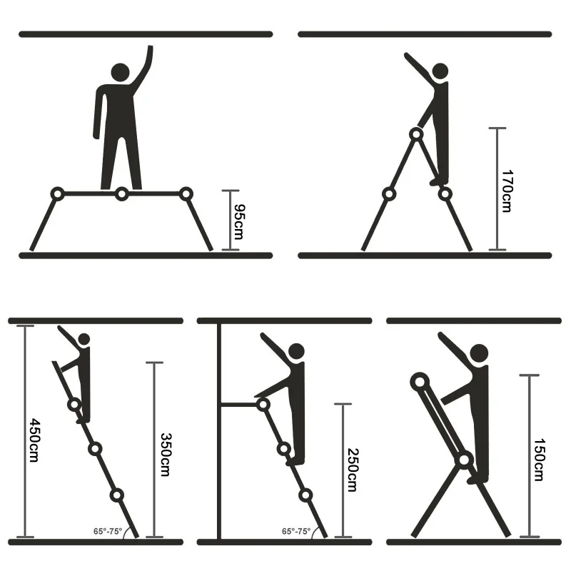 custom.Modern OEM Silver Aluminum Multipurpose Telescopic Step Ladder En131 Folding Stairs Modern Folding Ladder