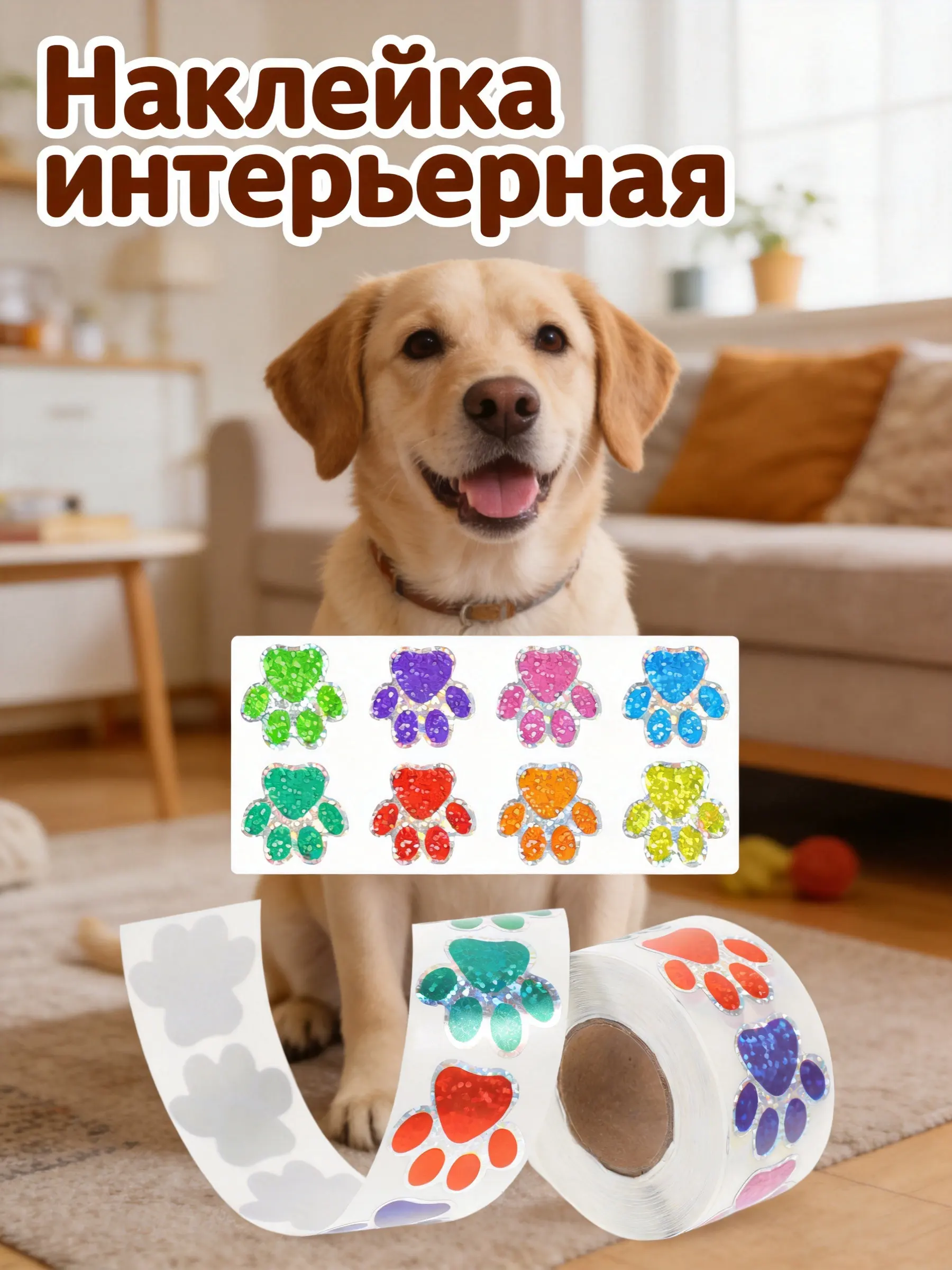 1 Paw Print Wall Sticker Removable Cartoon Animal Footprint Decal Bedroom Living Room Playroom Wall Art Decoration
