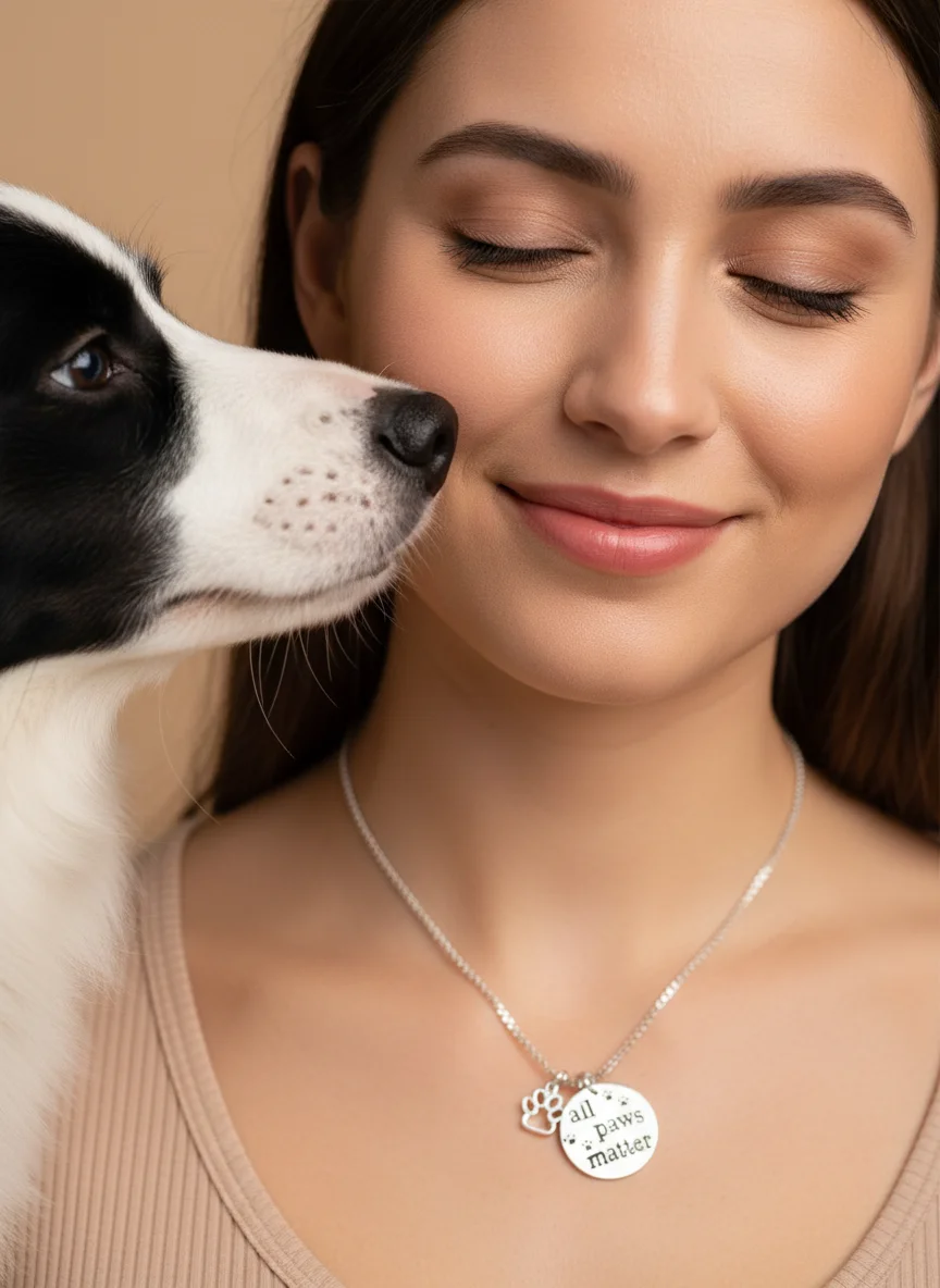 Pet Lovers Rescue Jewelry All Paws Matter And Claws Pendant Necklace Animal Protection Theme Souvenir