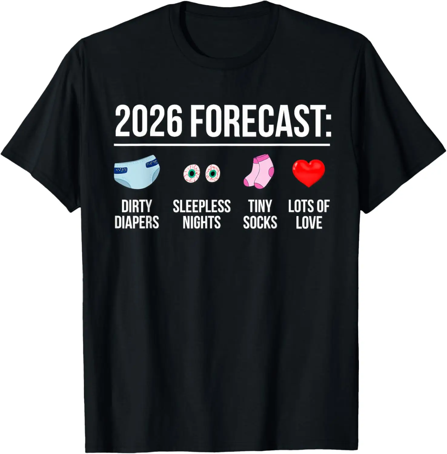 Funny Future Parents New Mom Dad To Be 2026 Expecting Couple T-Shirt 100% Cotton Trendy Y2K Short-Sleeve Tee – Soft, Quick-Drying, & Moisture-Wicking; Ideal for Sports or Casual Wear; Great Gift for Christmas or Halloween.