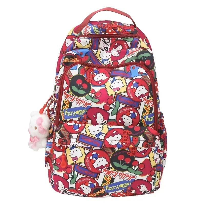 

Sanrio hello kitty girl high school student backpack cute pink schoolbag travel storage bag handbag