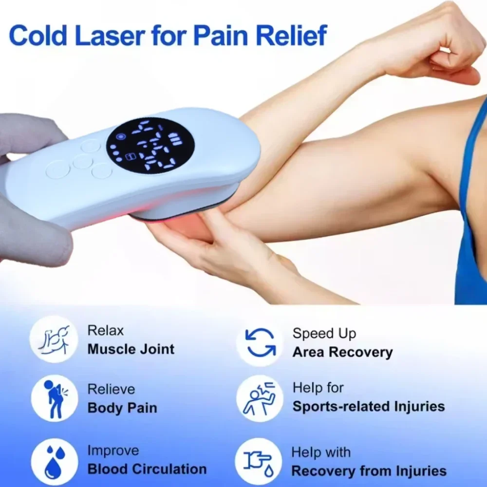 Clinical Grade 880mW LLLT Cold Laser Device 16 Diodes 650nm 4 Diodes 808nm for Sports Injury Pain Management Home