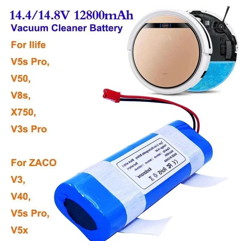 Original Rechargeable Battery For Ilife Zaco V3s V5s V8s DF45 DF43 V3 X3 V50 V55 V5Lpro 14.4V 12800Mah Robotic Cleaner Parts