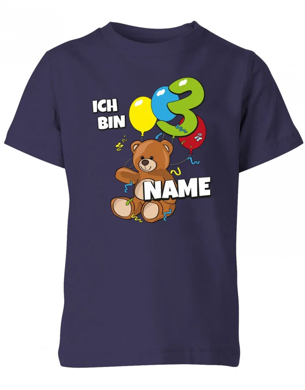 T Shirt 3 Geburtstag Ich Bin Teddybär Mit Luftballons Und Name