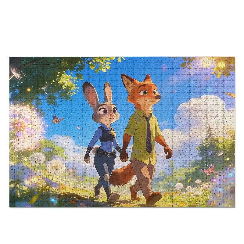 1000 stuks Disney Zootopia Judy & Nick Wilde posterpuzzel - & hersenkraker voor volwassenen, uitdagende puzzels geschikt voor gezinnen,