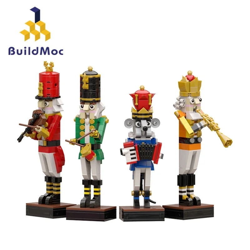 

BuildMOC The Nutcrackered And The Mouse King Building Block Kit Christmas Band Trumpeter Kinged Organ Waist Drum Soldier Toy