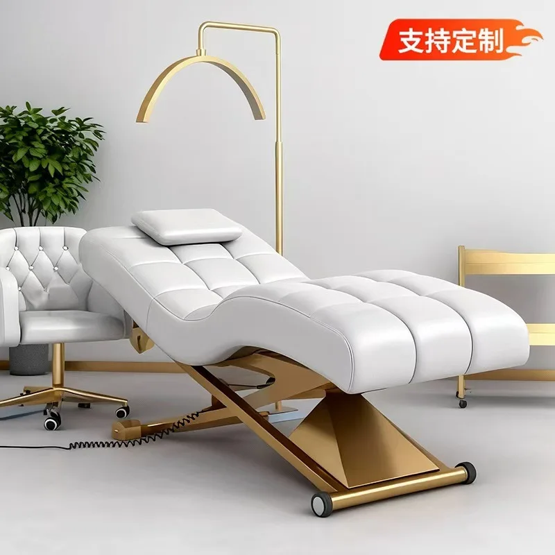 Cross-border high-end electric bed, special spa beauty eyelash bed for beauty salons, curved S-shaped massage beauty embr