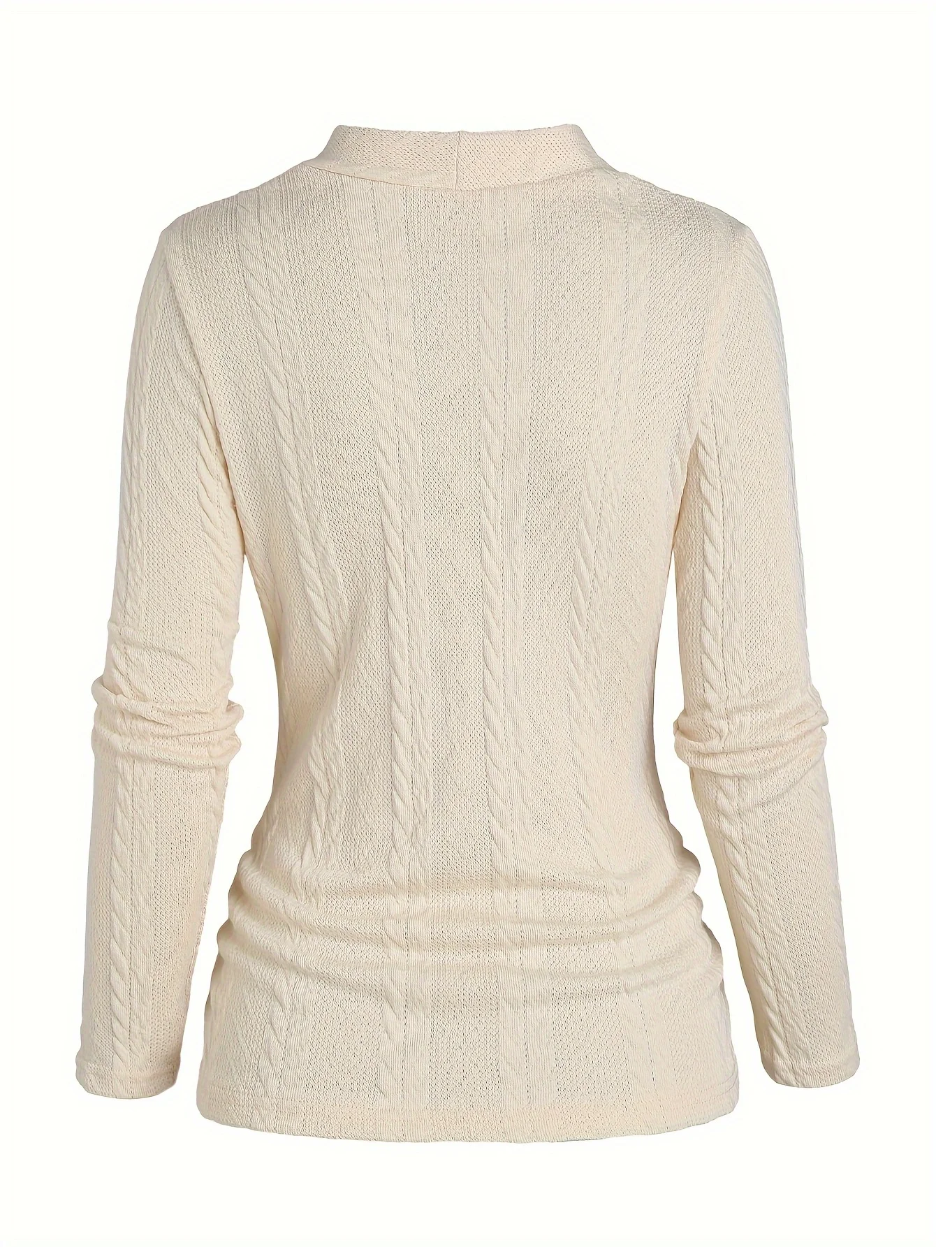 Spring New Ladies Casual Y2K Knitted Twist Long Sleeve Top European And American Fashion Fake Button Knitwear