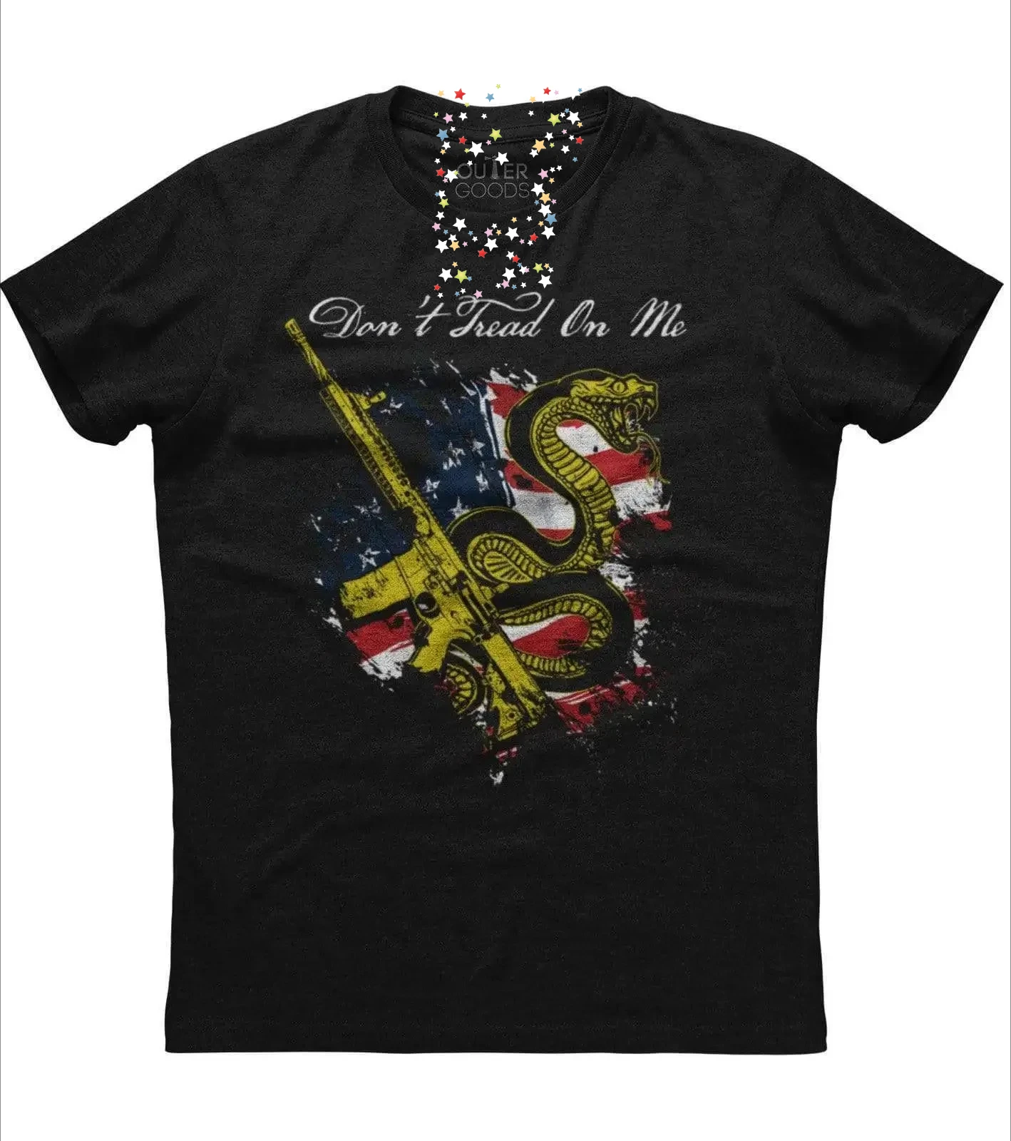 Don't Tread on Me. Rattlesnake Gun USA Flag Printed Patriotic T-Shirt. Summer Cotton Short Sleeve O-Neck Mens T Shirt New S-3XL