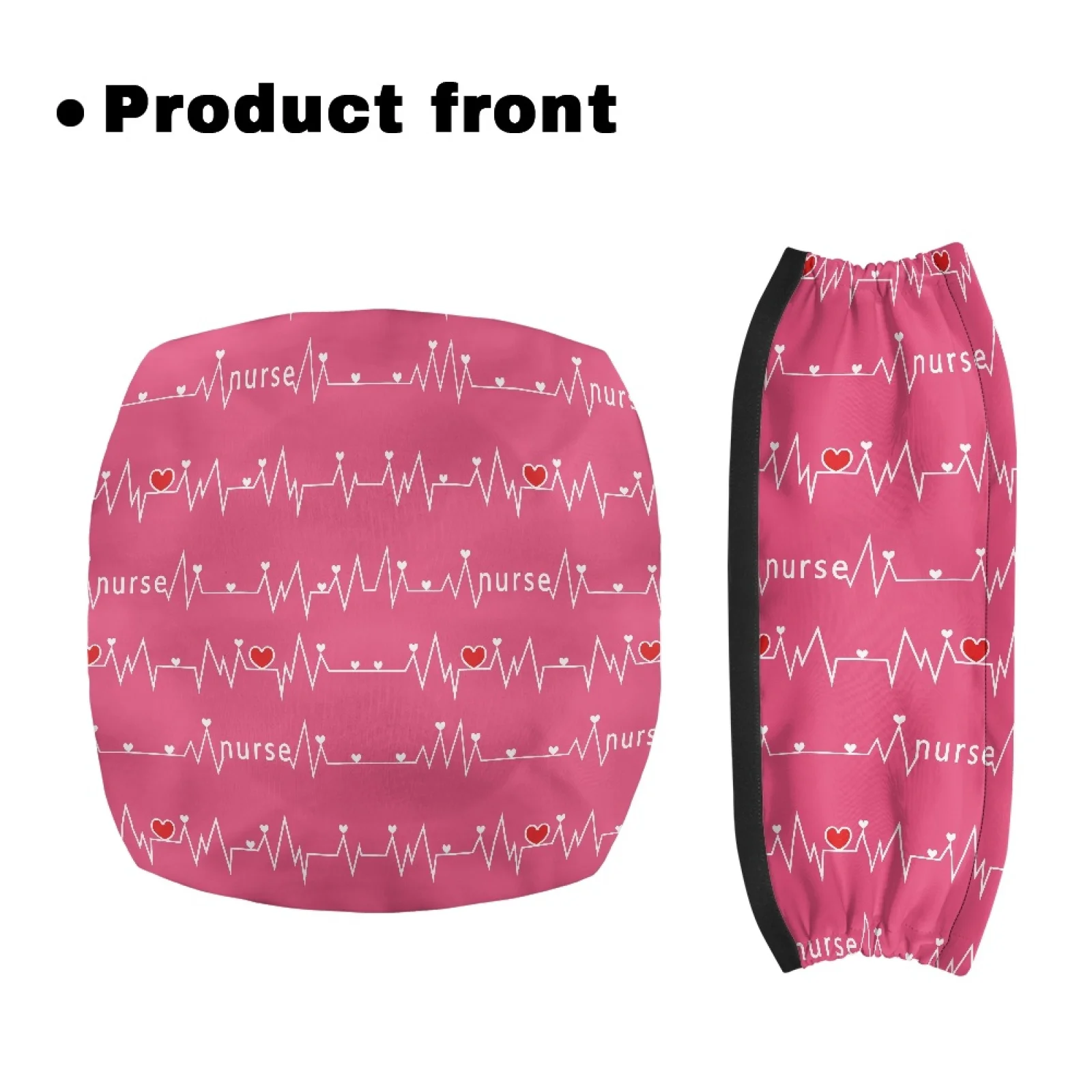 Coloranimal Pink Pulse Lines 2PCS Rollator Seat Back Rest Covers Improved Comfort Walker Cover for Family