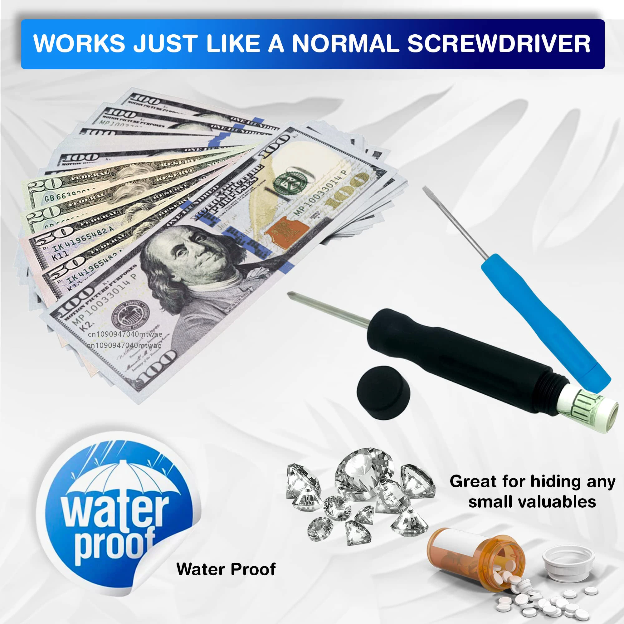 

Отвертка Diversion Safe, 2 шт., отвертки с плоской головкой Philips, скрытый секретный отсек для скрытия денег, мелких предметов, мелких предметов