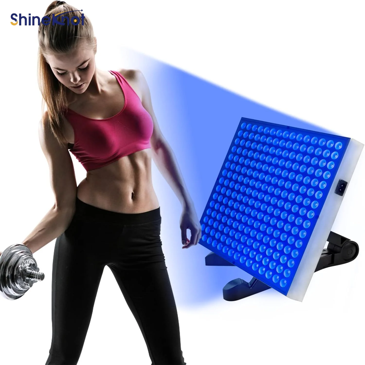 SHINEKNOT 45W Tanning Lamp Sunbathing LED Full Body Fluorescent Lamp Blue Light 460nm Square Ultraviolet Fluorescent Light