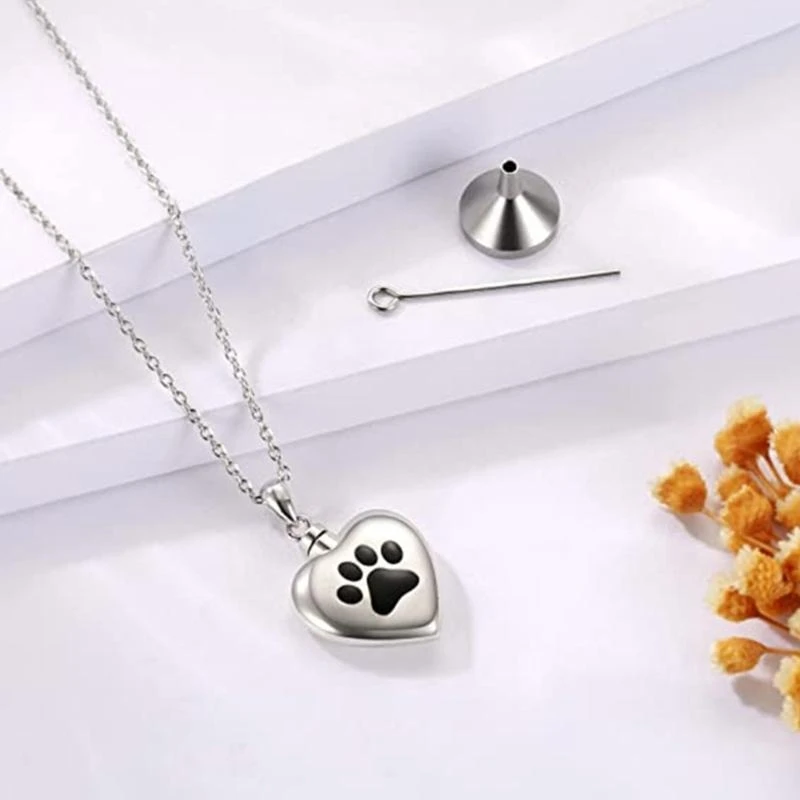 Heart Urn Necklace Set Ashes Mementoes Pet Pendants Pet Memorials Lockets - view 2